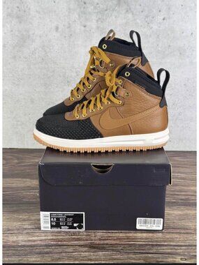 Nike Lunar Force 1 Duckboot Wheat Black Leather High Top Winter Sneakers 8.5